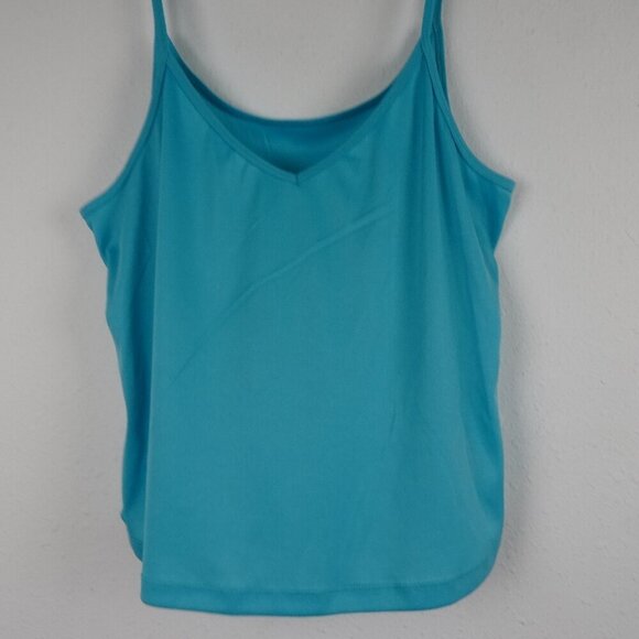 Women's Camisole Tank Top Size L Aqua Blue V-Neck Read Measurements NWOT - Picture 2 of 5